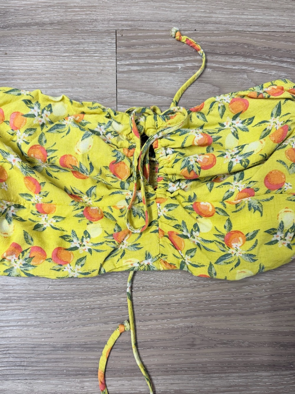 wild fable Yellow Citrus Tie-Front Bandeau Top